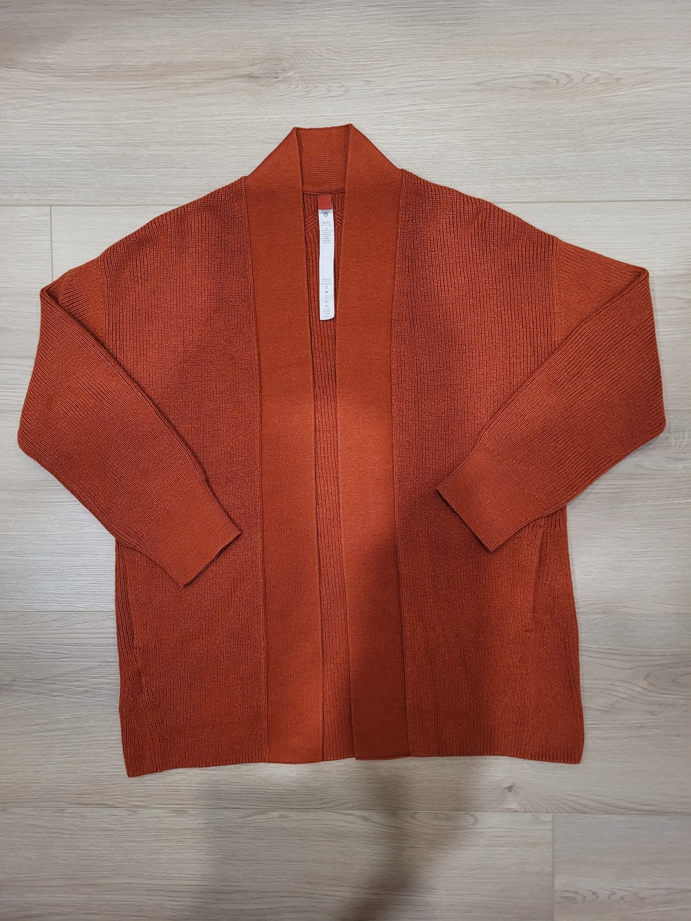 Women's Open-Front Rust Orange Cardigan Sweater